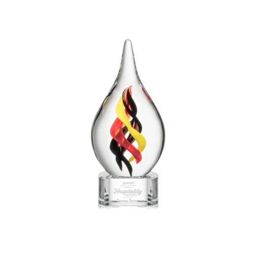 Corporate Awards - Glass Awards - Art Glass Awards - Nottingham on Paragon Base - Clear