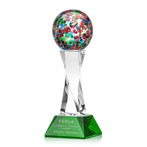 Corporate Awards - Fantasia Green on Langport Base Spheres Glass Award
