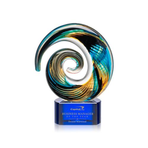 Corporate Awards - Modern Awards - Nazare Blue on Paragon Circle Glass Award