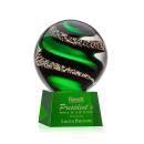 Zodiac Green on Robson Base Spheres Glass Award