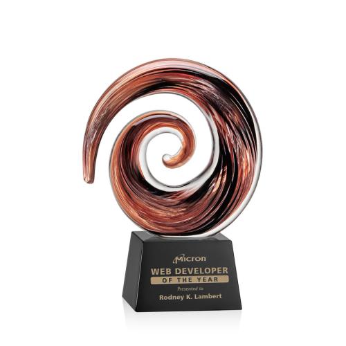 Corporate Awards - Glass Awards - Art Glass Awards - Brighton Black on Robson Circle Glass Award