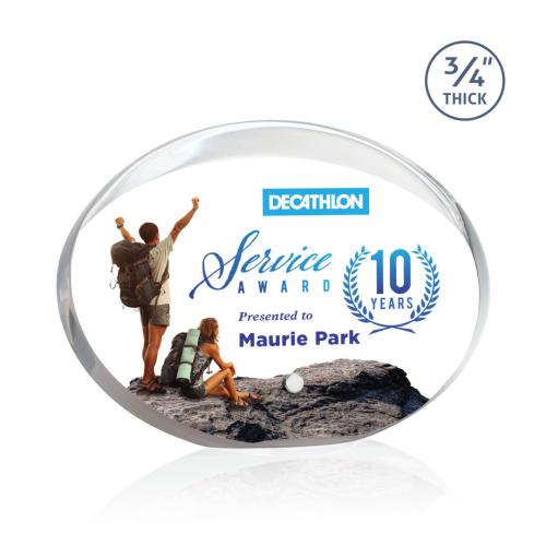 Corporate Awards - Rawlins Full Color Silver Circle Acrylic Award