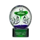 Aquarius Green on Paragon Base Spheres Glass Award