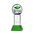 Aquarius Green on Stowe Base Obelisk Glass Award