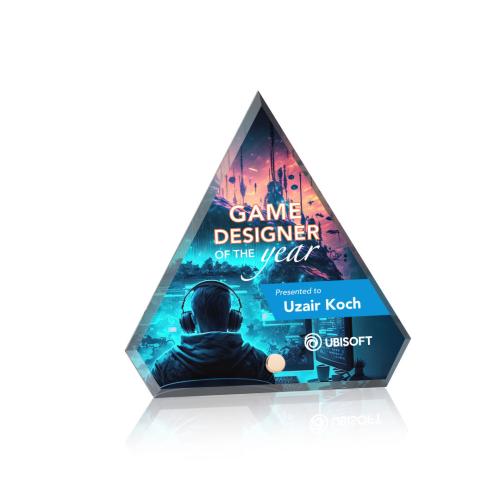 Corporate Awards - Polaris Full Color Gold Diamond Acrylic Award