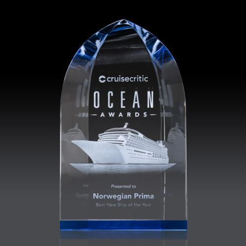 Corporate Awards - Strobel Arch & Crescent (3D) Crystal Award