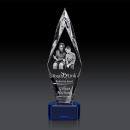 Manilow Blue on Paragon Base (3D) Diamond Crystal Award