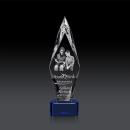 Manilow Blue on Paragon Base (3D) Diamond Crystal Award