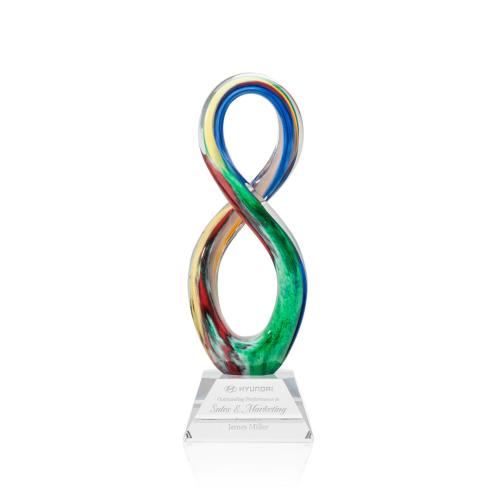 Corporate Awards - Glass Awards - Art Glass Awards - Duarte Clear on Sheffield Base Abstract / Misc Glass Award