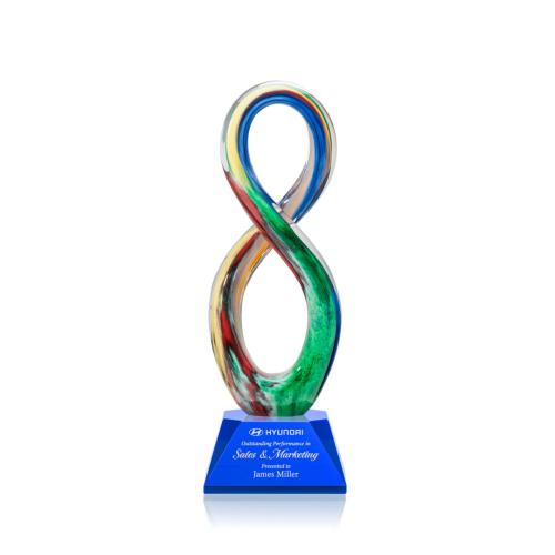 Corporate Awards - Glass Awards - Art Glass Awards - Duarte Blue on Sheffield Base Abstract / Misc Glass Award