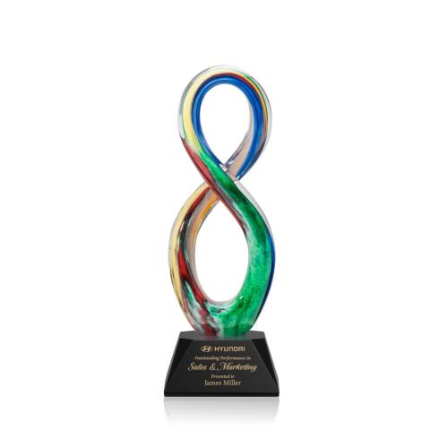 Corporate Awards - Glass Awards - Art Glass Awards - Duarte Black on Sheffield Base Abstract / Misc Glass Award
