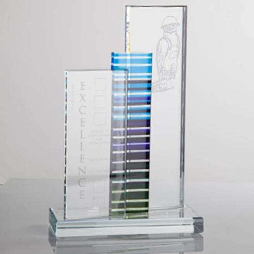 Corporate Awards - Glass Awards - Art Glass Awards - Strata Artglass/Starfire      Rectangle Glass Award