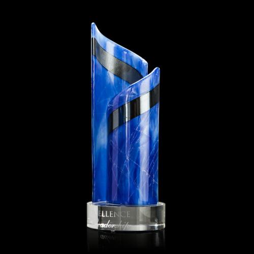 Corporate Awards - Glass Awards - Art Glass Awards - Shadow Dancer Blue Abstract / Misc Glass Award