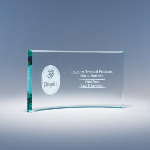 Corporate Awards - Award Plaques - Glass Plaques - Jade Crystal Arc