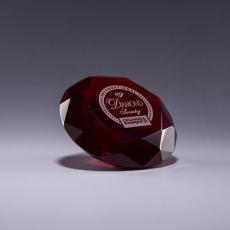 Employee Gifts - Diamond Paperweight - Red