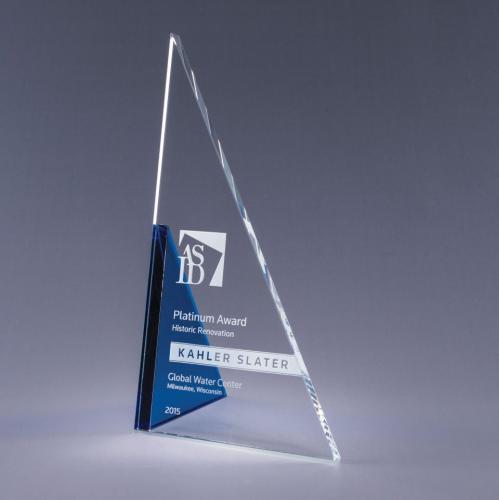 Corporate Awards - Glass Awards - Apex - Blue