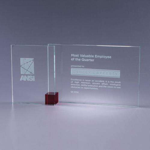 Corporate Awards - Glass Awards - Shadow - Red