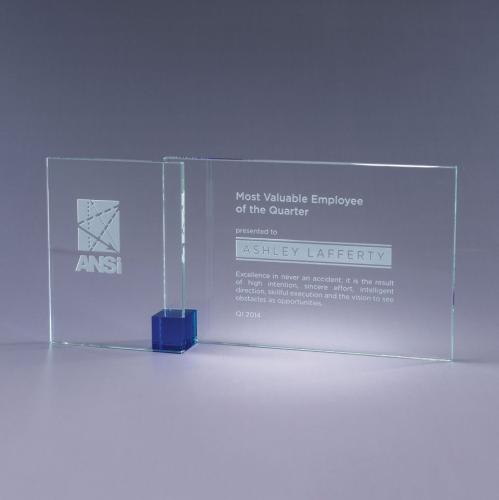 Corporate Awards - Glass Awards - Shadow - Blue