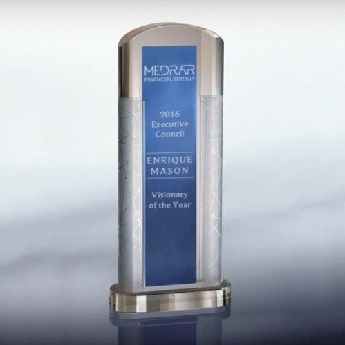 Corporate Awards - Crystal Awards - Colored Crystal - Ambient - Blue