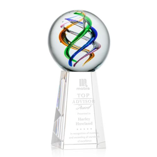 Corporate Awards - Glass Awards - Art Glass Awards - Galileo Spheres on Novita Base Glass Award