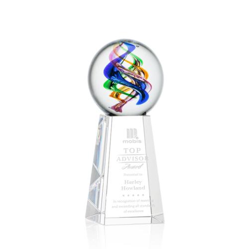 Corporate Awards - Glass Awards - Art Glass Awards - Galileo Spheres on Novita Base Glass Award