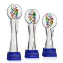 Galileo Blue on Grafton Base Spheres Glass Award
