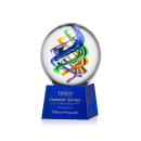Galileo Blue on Robson Base Spheres Glass Award