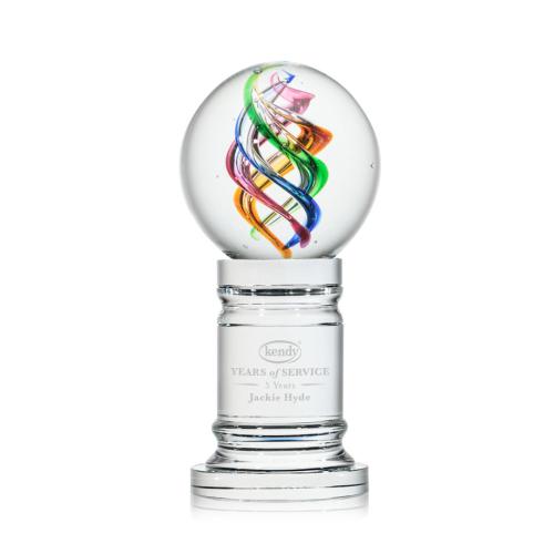 Corporate Awards - Glass Awards - Art Glass Awards - Galileo Spheres on Colverstone Base Glass Award