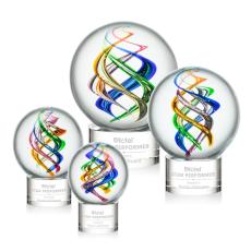 Employee Gifts - Galileo Clear on Marvel Base Spheres Glass Award
