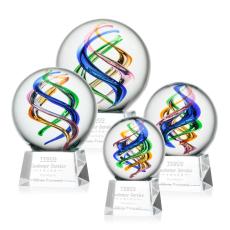 Employee Gifts - Galileo Clear on Robson Base Spheres Glass Award