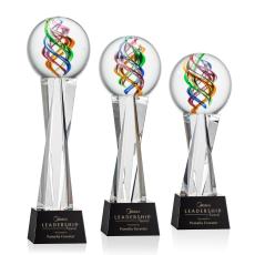 Employee Gifts - Galileo Black on Grafton Base Spheres Glass Award