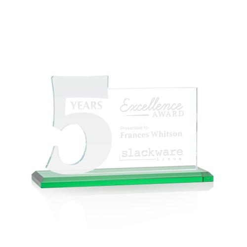 Corporate Awards - Hazelton Green Number Crystal Award