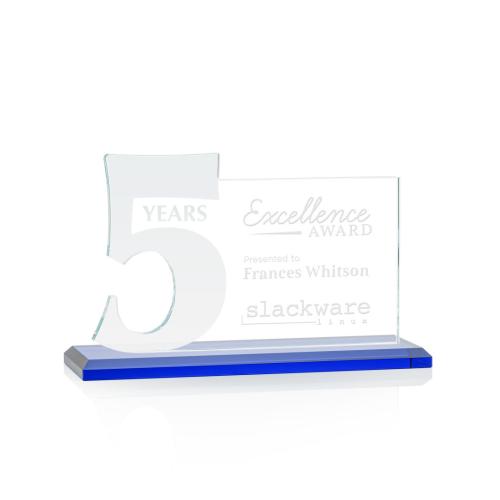 Corporate Awards - Hazelton Blue Number Crystal Award