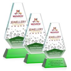 Employee Gifts - Kingsley Full Color Green Crystal Award