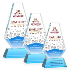 Employee Gifts - Kingsley Full Color Sky Blue Crystal Award
