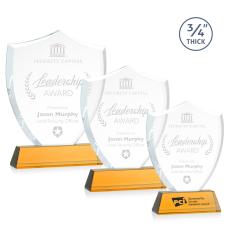 Employee Gifts - Scudo Shield Amber on Newhaven Abstract / Misc Crystal Award