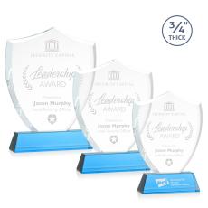 Employee Gifts - Scudo Shield Sky Blue on Newhaven Abstract / Misc Crystal Award