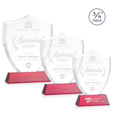 Employee Gifts - Scudo Shield Red on Newhaven Abstract / Misc Crystal Award