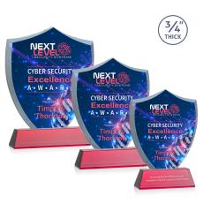 Employee Gifts - Scudo Shield Full Color Red on Newhaven Abstract / Misc Crystal Award