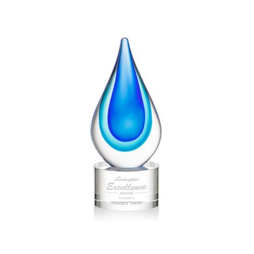 Corporate Awards - Glass Awards - Art Glass Awards - Marseille on Marvel Base - Clear