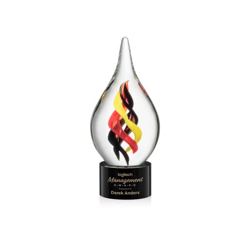 Corporate Awards - Glass Awards - Art Glass Awards - Nottingham on Marvel Base - Black