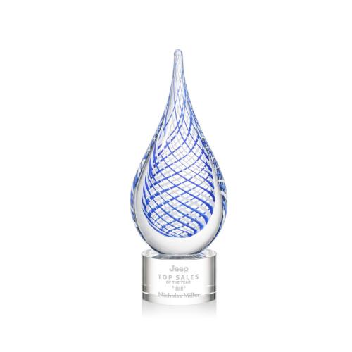 Corporate Awards - Glass Awards - Art Glass Awards - Kentwood Clear on Marvel Base Glass Award