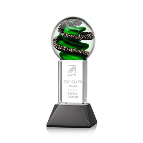 Corporate Awards - Glass Awards - Art Glass Awards - Zodiac Obelisk on Stowe Base Glass Award