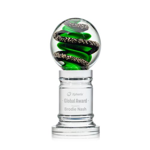Corporate Awards - Glass Awards - Art Glass Awards - Zodiac Obelisk on Colverstone Base Glass Award