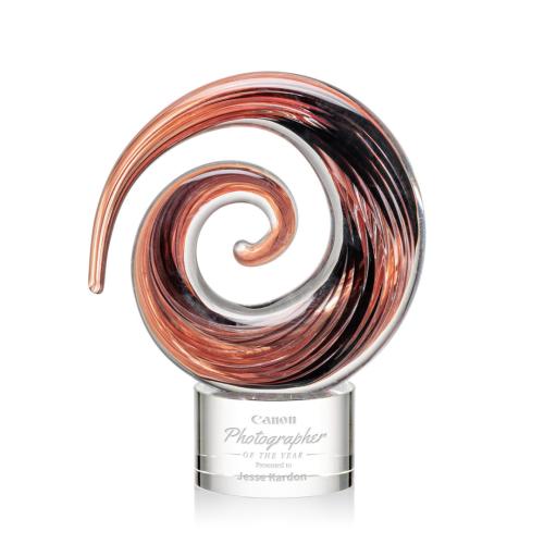 Corporate Awards - Glass Awards - Art Glass Awards - Brighton Clear on Marvel Circle Glass Award
