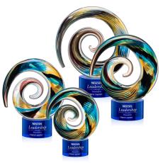 Employee Gifts - Nazare Blue on Marvel Circle Glass Award