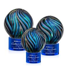 Employee Gifts - Malton Blue on Marvel Base Spheres Glass Award