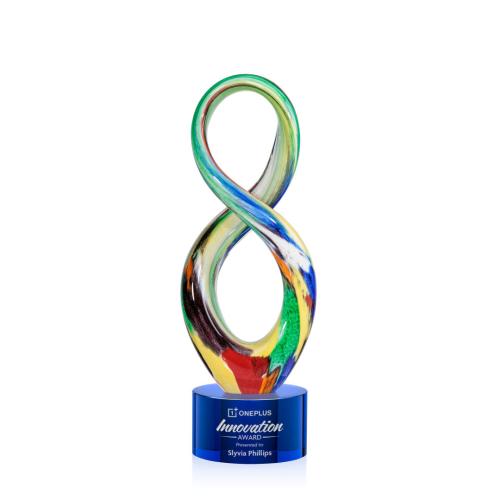 Corporate Awards - Newest Additions - Duarte Blue on Marvel Base Abstract / Misc Glass Award