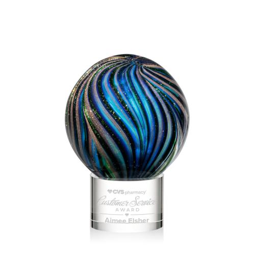 Corporate Awards - Newest Additions - Malton Clear on Marvel Base Spheres Glass Award