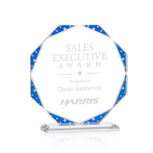Corporate Awards - Glass Awards - Colored Glass Awards - Mystique Octagon